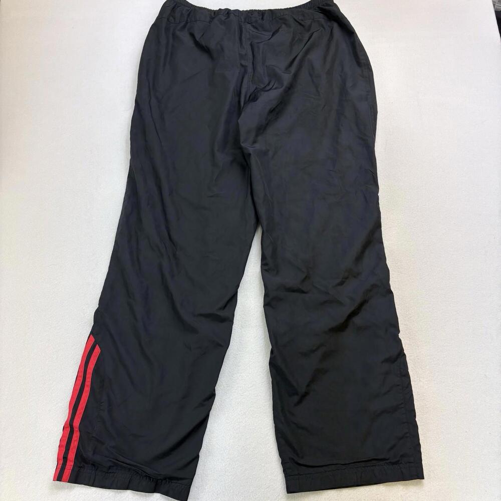 Vintage Adidas Lined Striped Track Pants Women’s Size XL Black Red - Picture 2 of 9